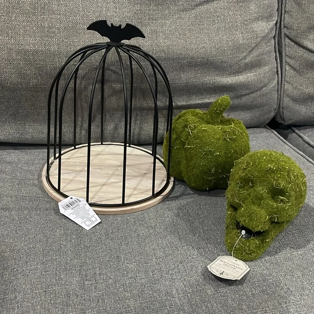 Target Bullseye Playground Halloween Bat Birdcage Grass felt pumpkin & Skull nwt
